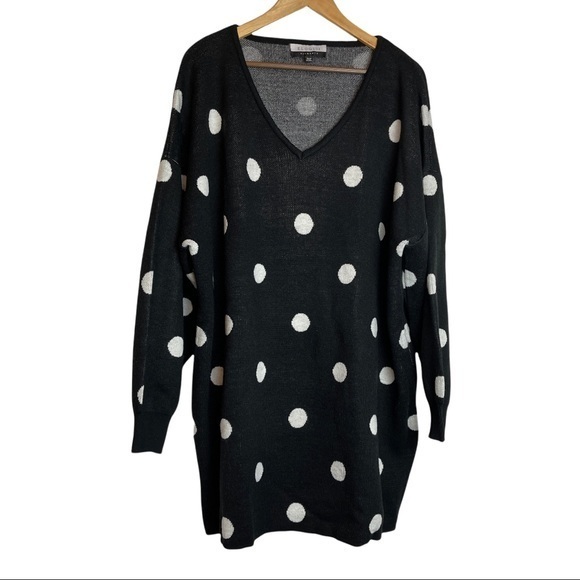 Eloquii Black White Polka Dot Sweater Size 26/28 - Picture 1 of 9